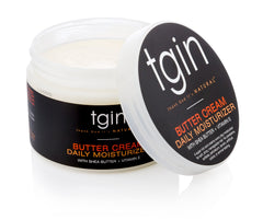 tgin butter-cream daily moisturizer applied on scalp for moisture and frizz control.