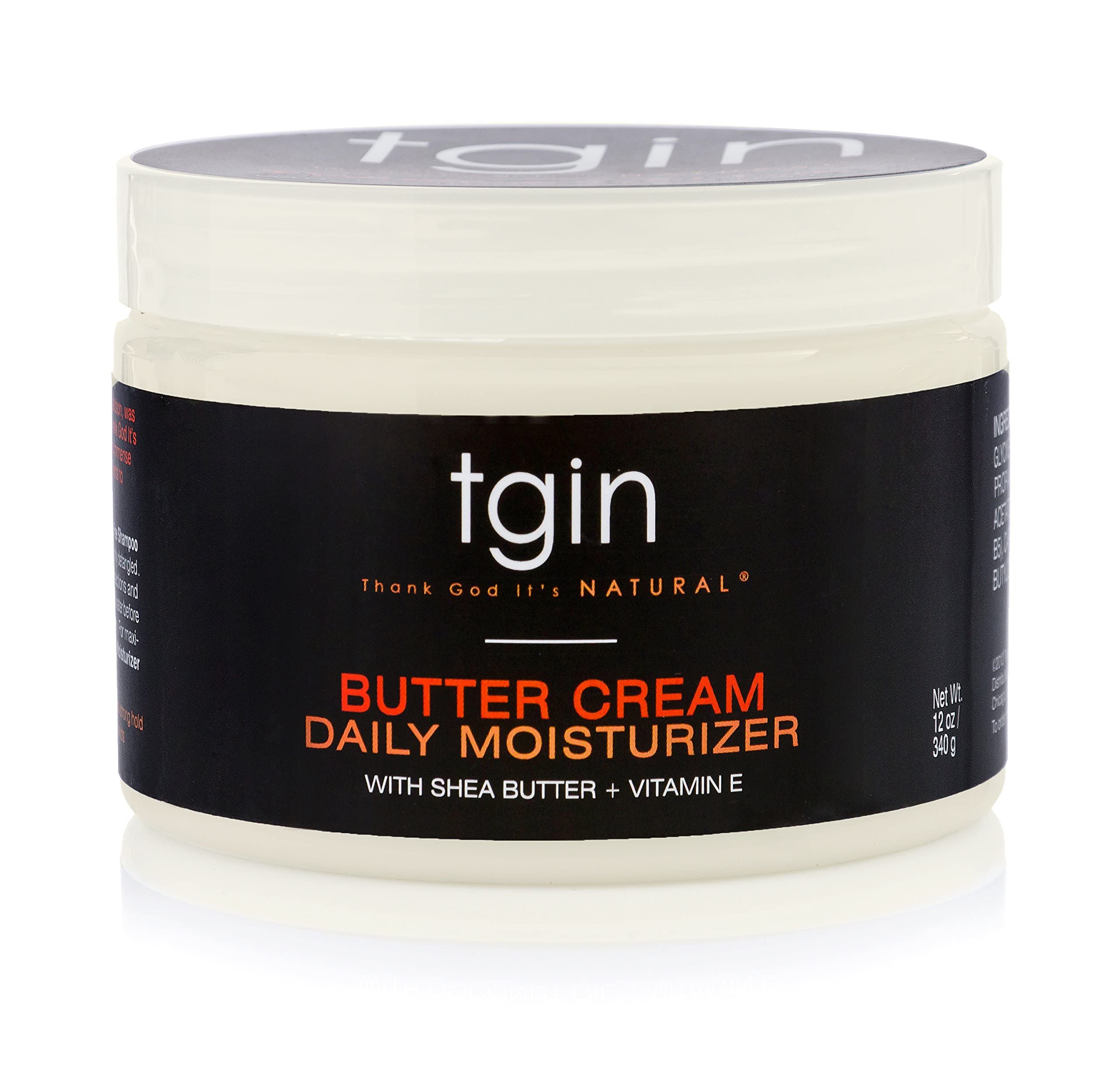 tgin butter-cream daily moisturizer used for twist-out styling on thick curls.