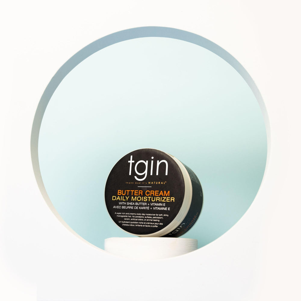 tgin Butter Cream moisturizer bottle image illustrates smooth non-greasy finish