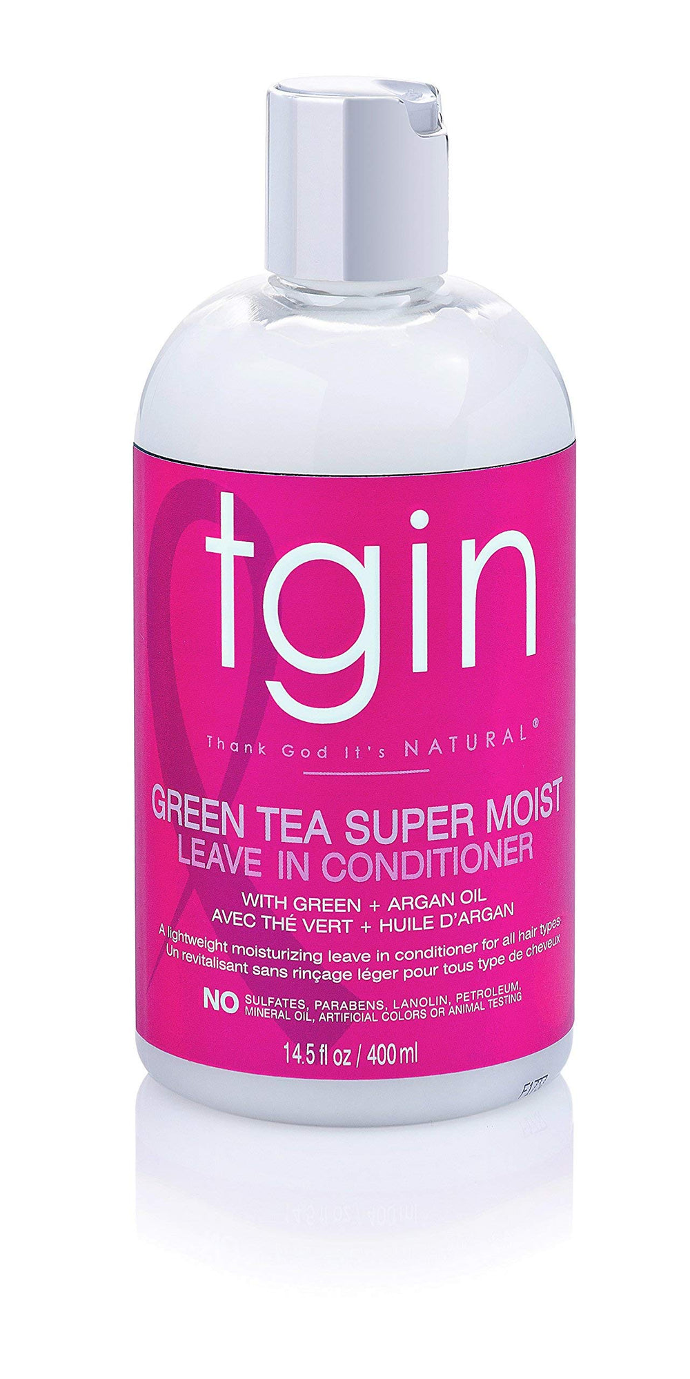 tgin Green Tea Super Moist Leave In argan oil infusion softens hair