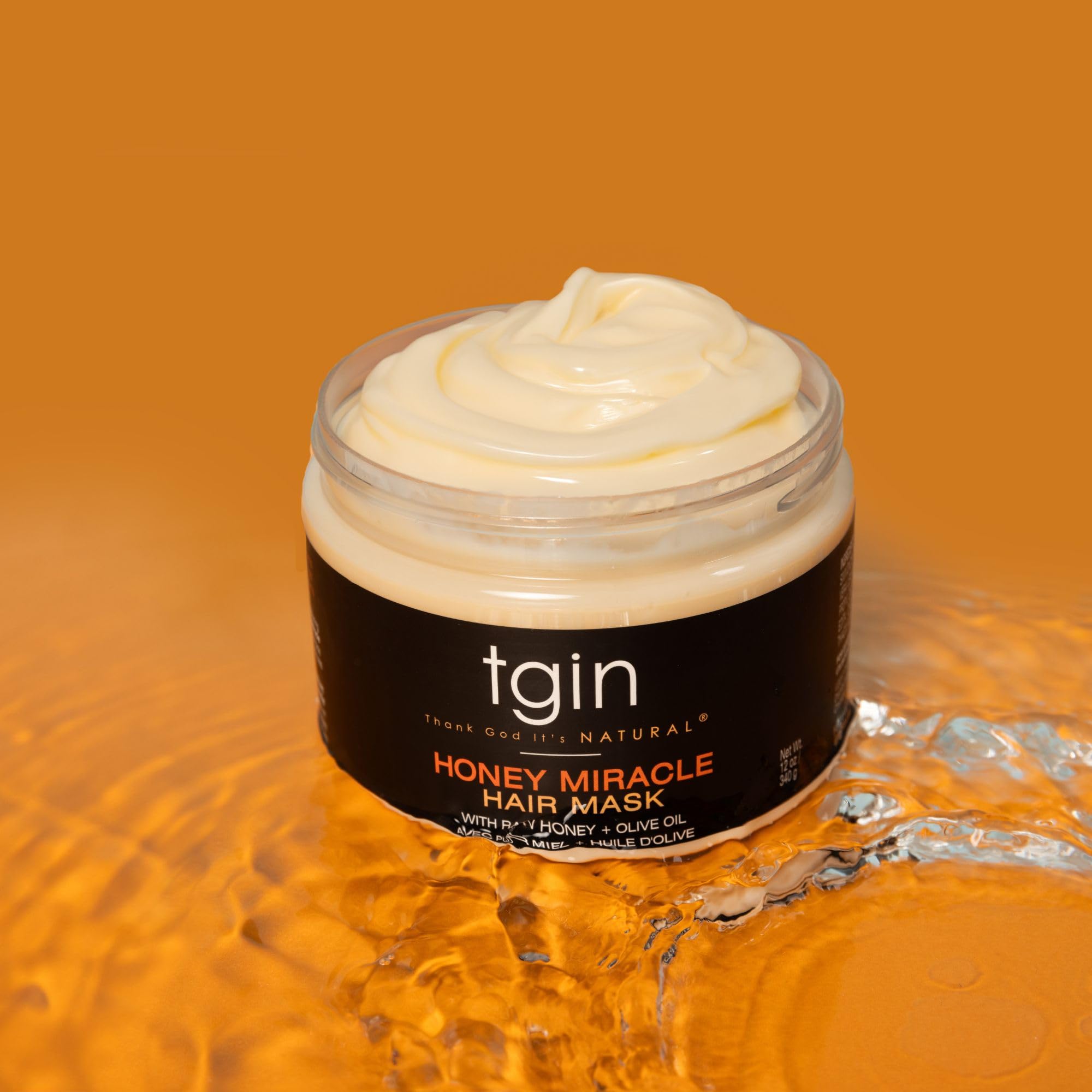 TGIN Honey Miracle Hair Mask Duo ingredients featuring raw honey and oils