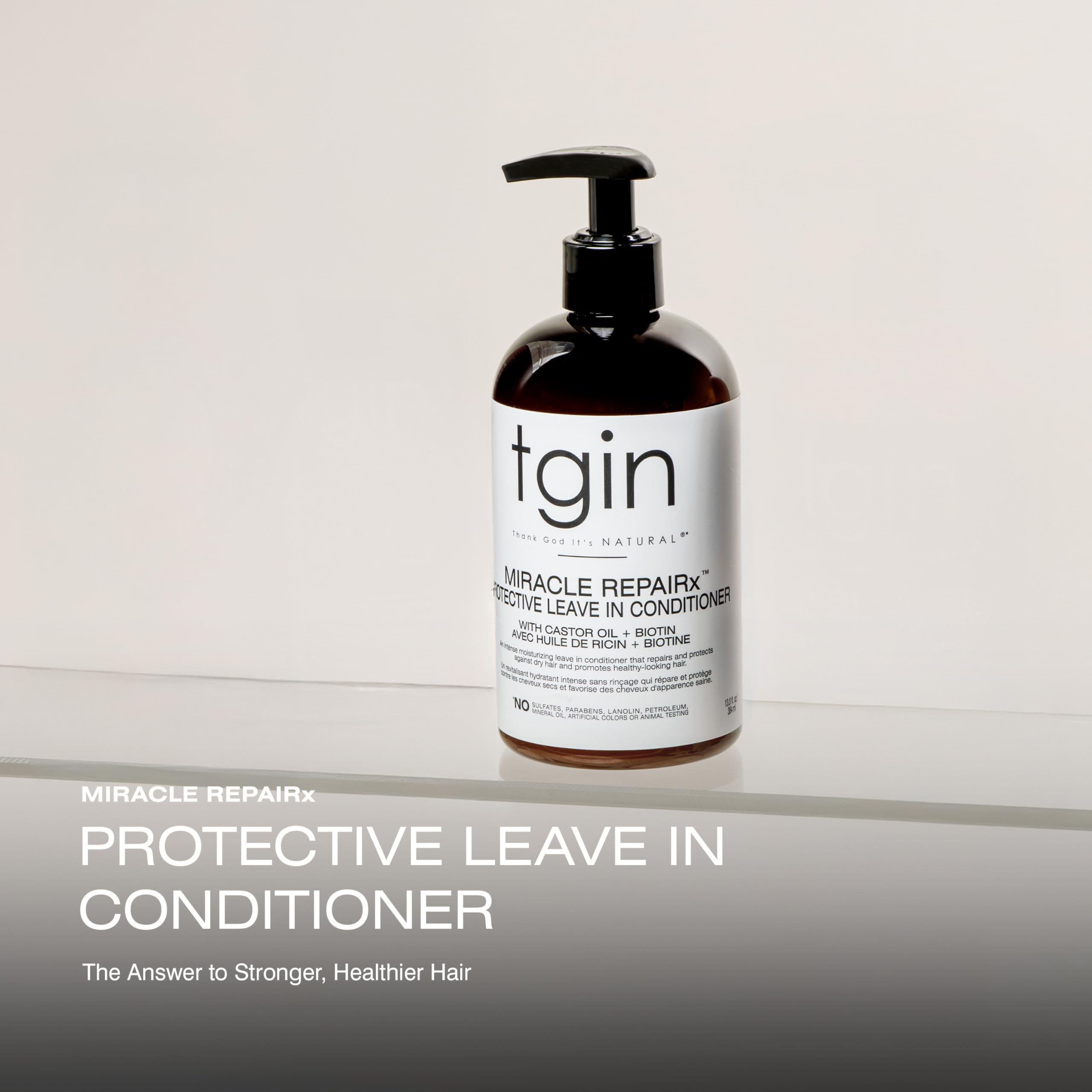 tgin Miracle RepaiRx ends application demonstrates frizz control and moisture sealing