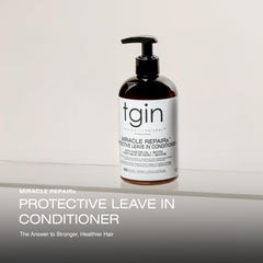 tgin Miracle RepaiRx ends application demonstrates frizz control and moisture sealing