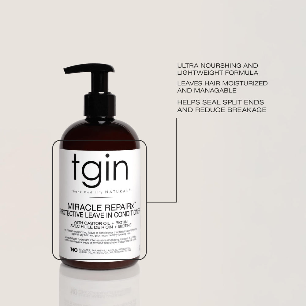 tgin Miracle RepaiRx smooth hair finish reveals softer, manageable curls