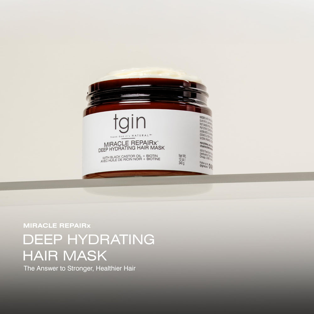 tgin Miracle RepaiRx ingredients highlight biotin and black castor oil nourishing strands