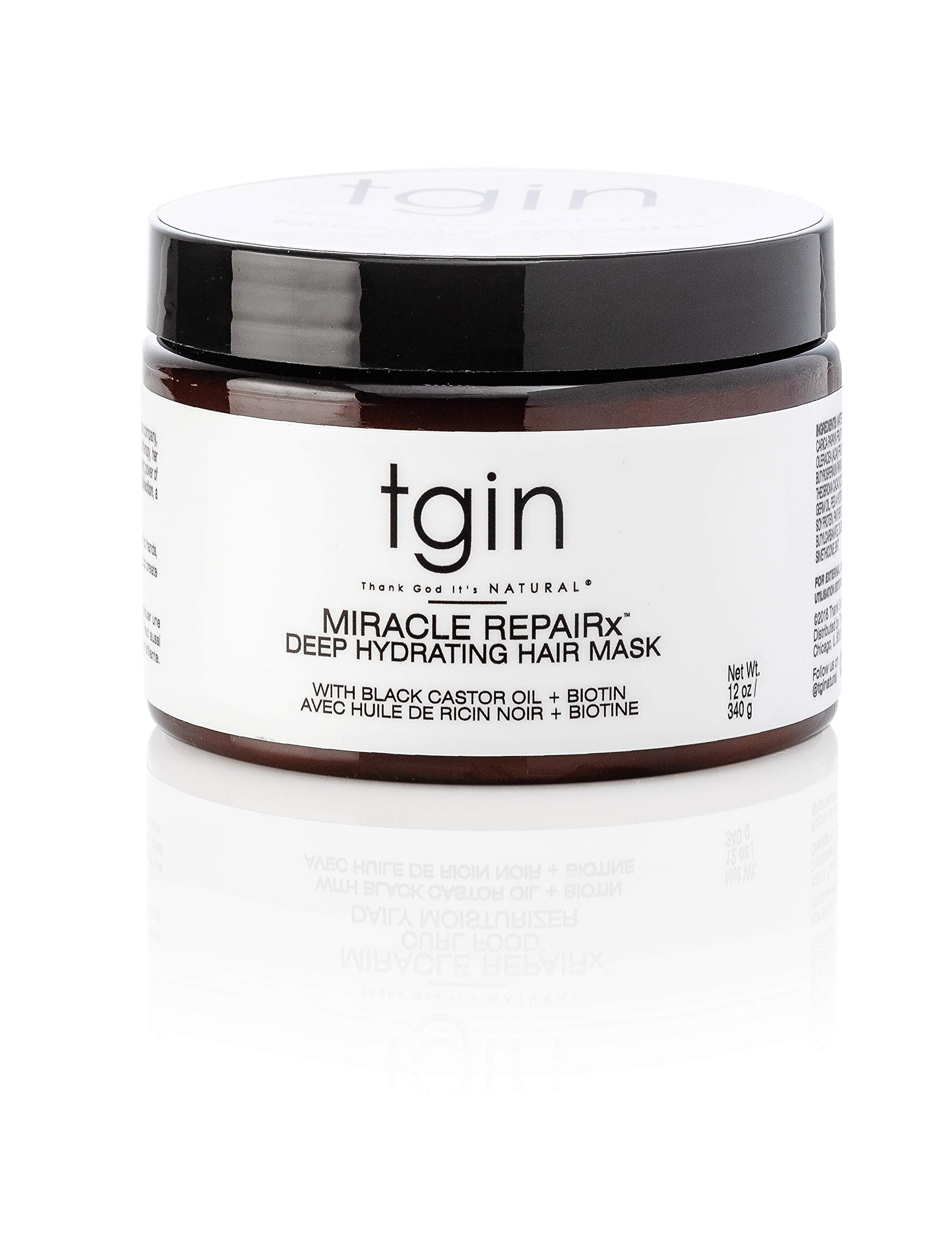 tgin Miracle RepaiRx mask jar delivers deep hydration for dry, damaged hair