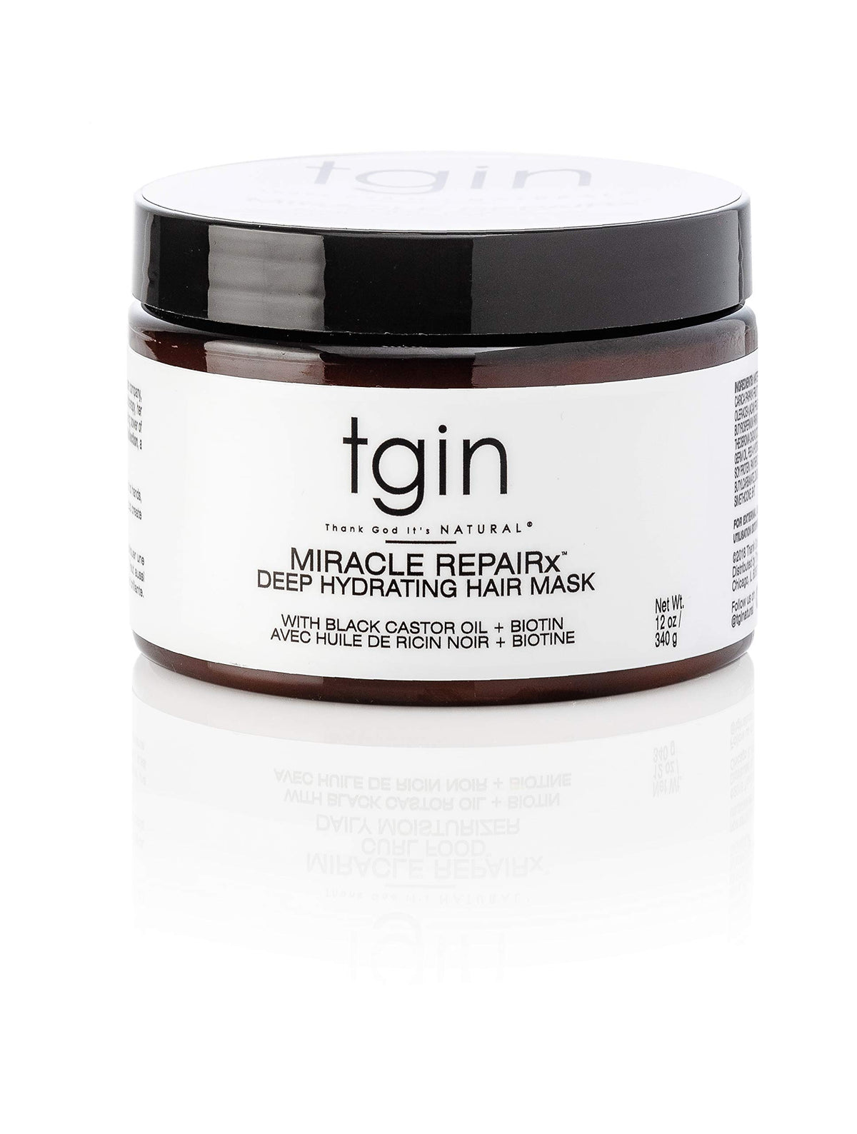 tgin Miracle RepaiRx mask jar delivers deep hydration for dry, damaged hair