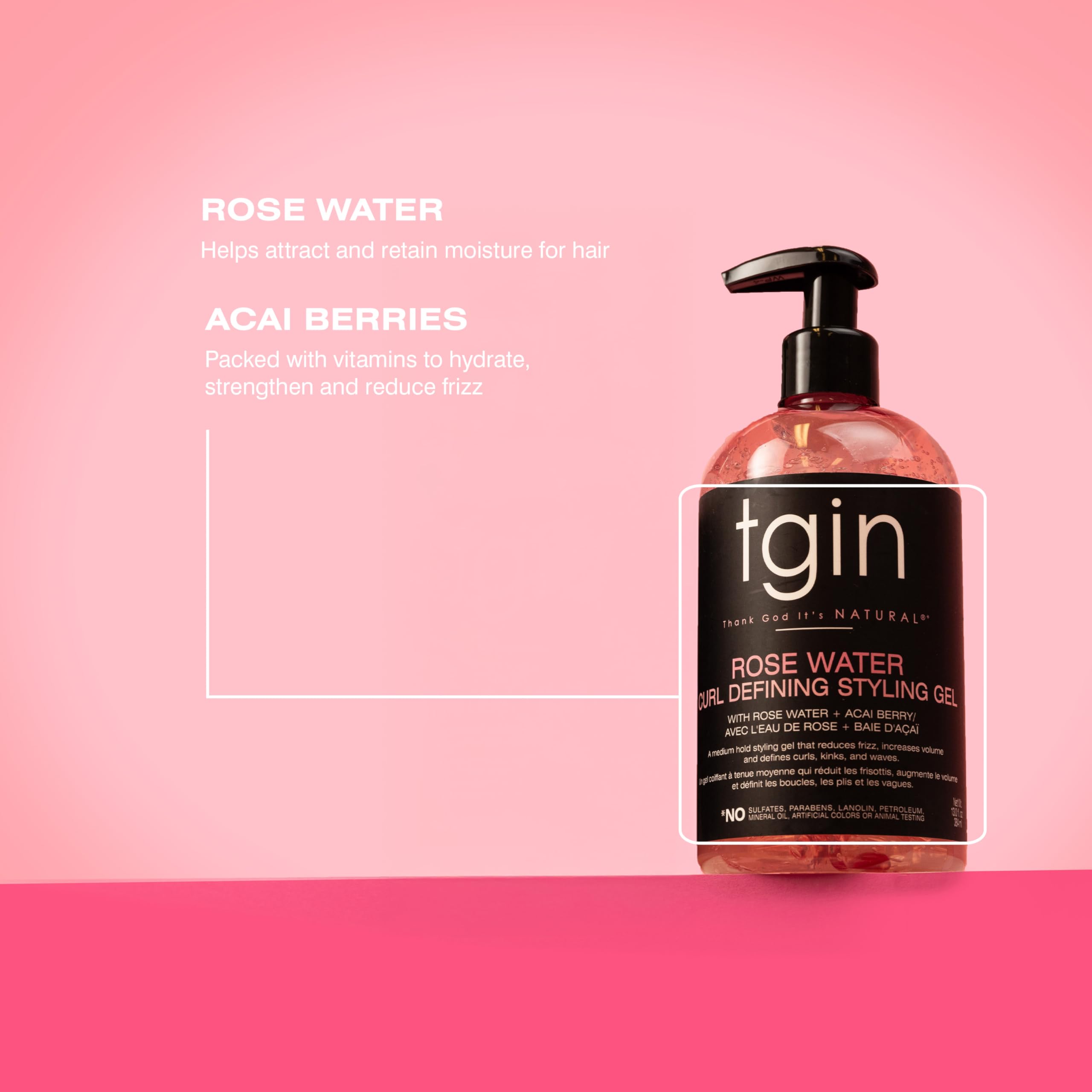 tgin rose water defining styling gel jar closeup showing rich formula.
