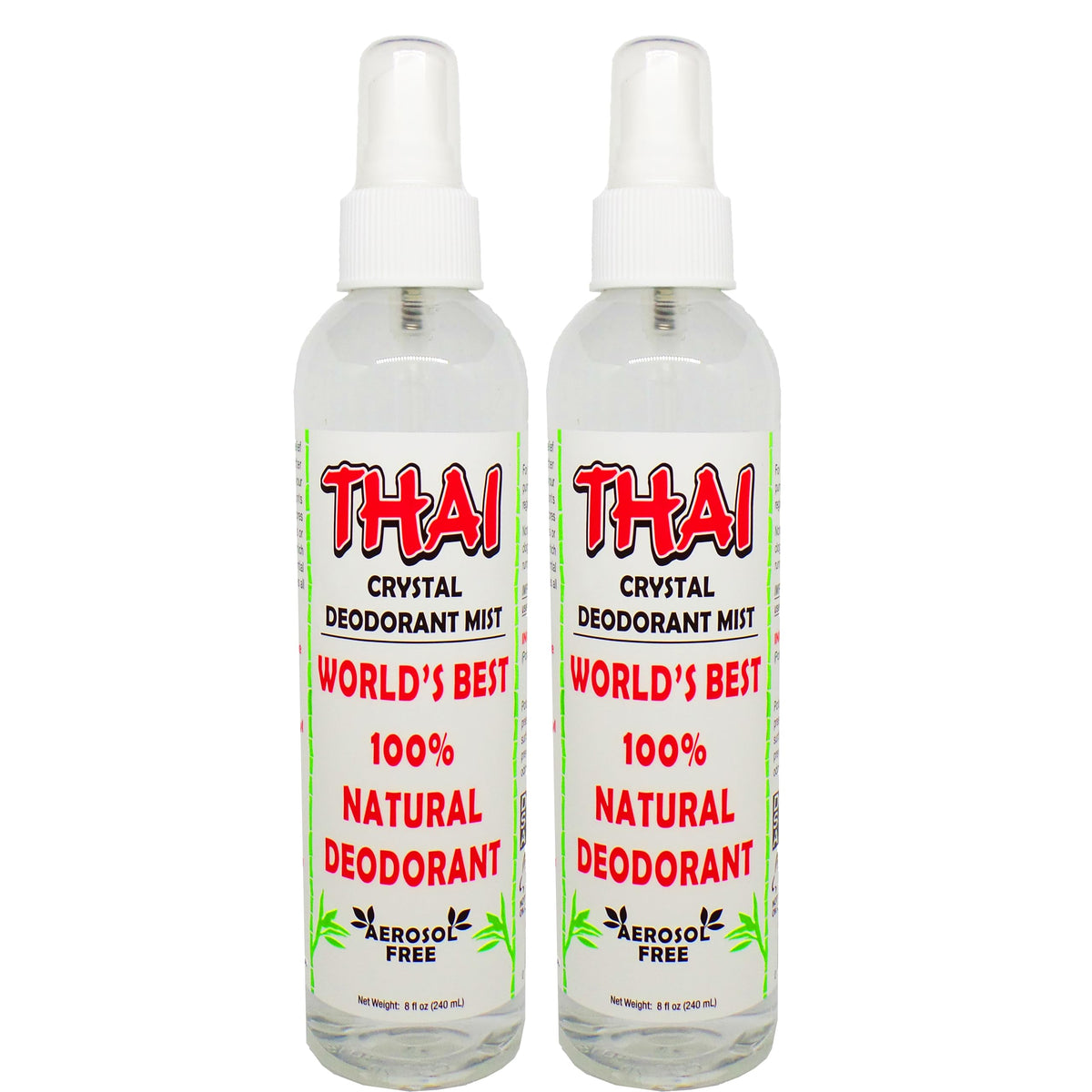 Thai Deodorant Stone Crystal Mist bottle close-up showing natural daily freshness