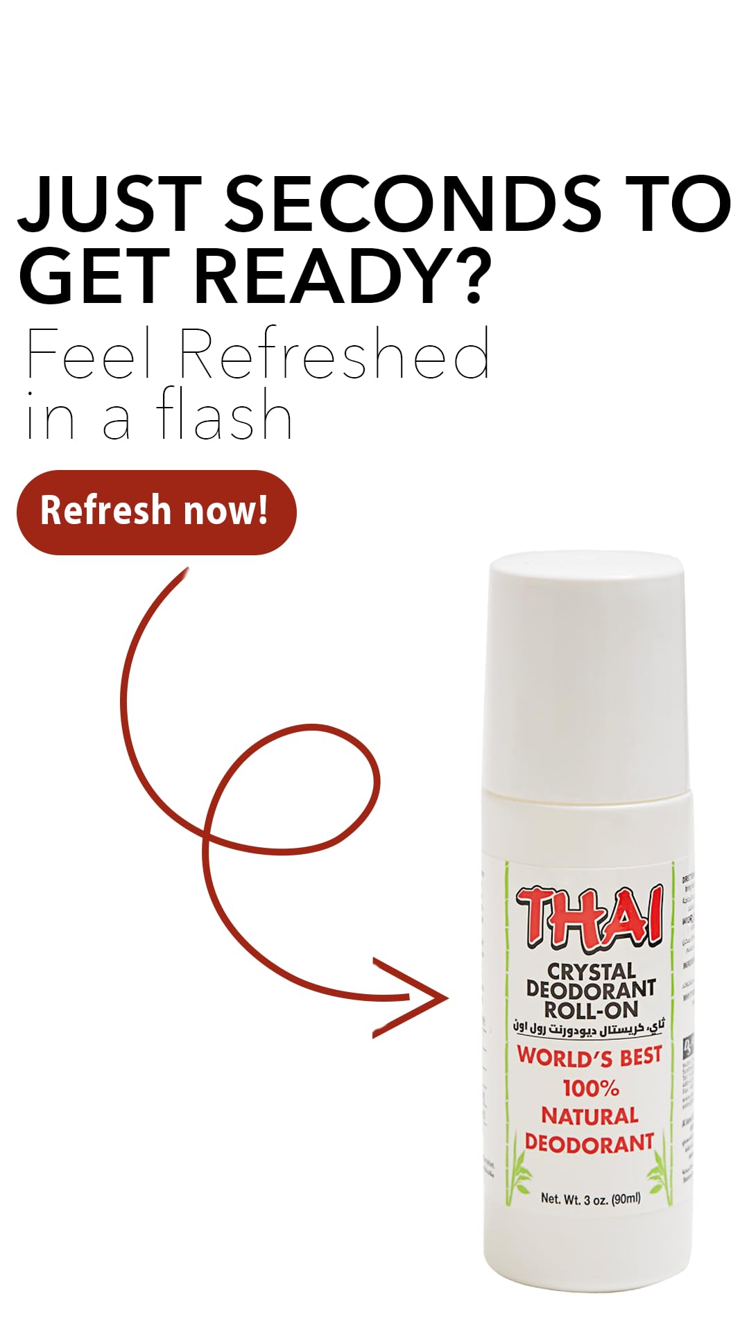Thai Deodorant Stone, versión para viaje, práctico y conveniente