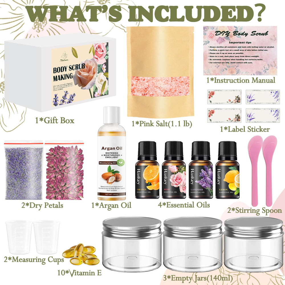 THALUNA kit pink salt close-up highlights smoothing texture at home