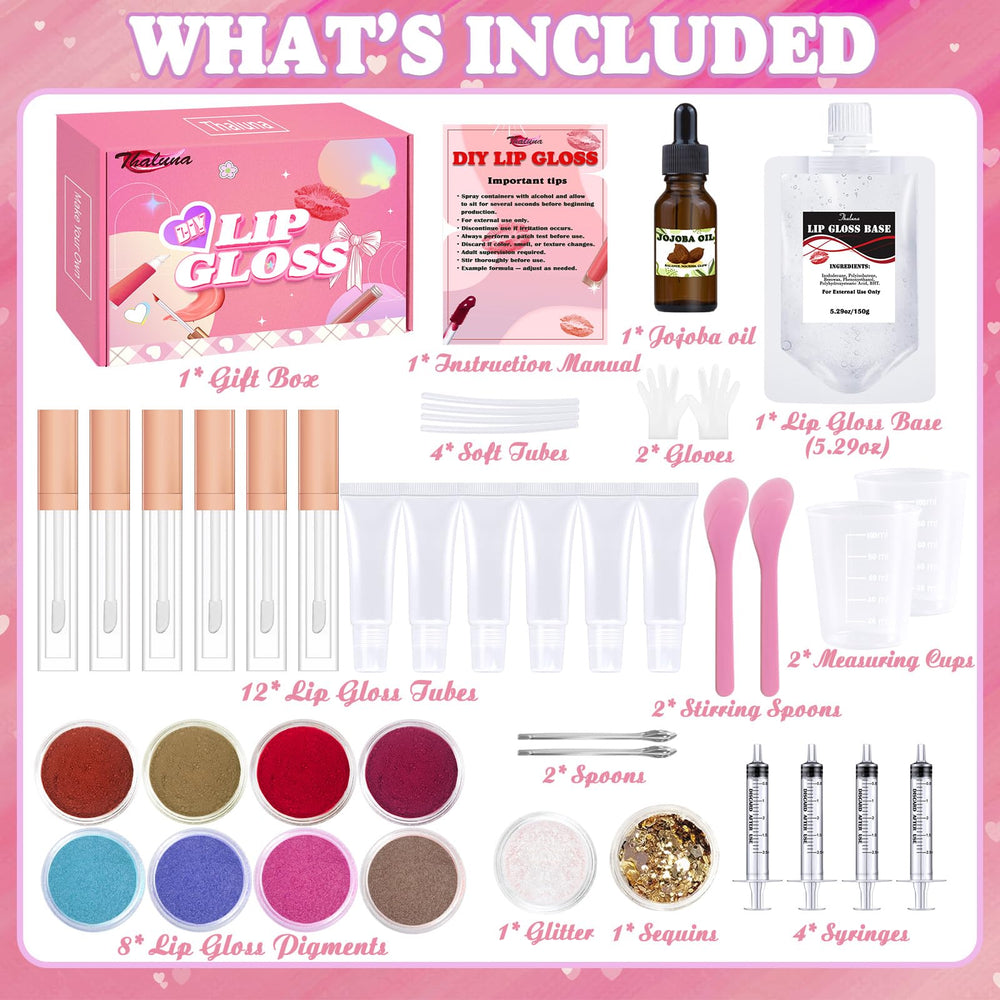 Thaluna kit tubos brillo labial: tubos elegantes para crear brillo casero.