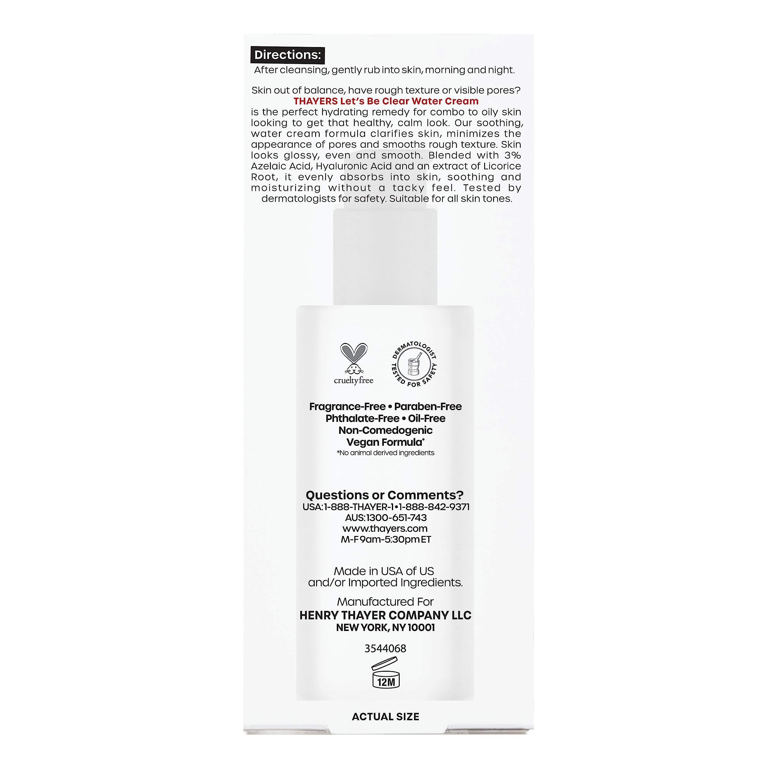 Thayers Let’s Be Clear Water Cream application scene emphasizes non-greasy hydration.