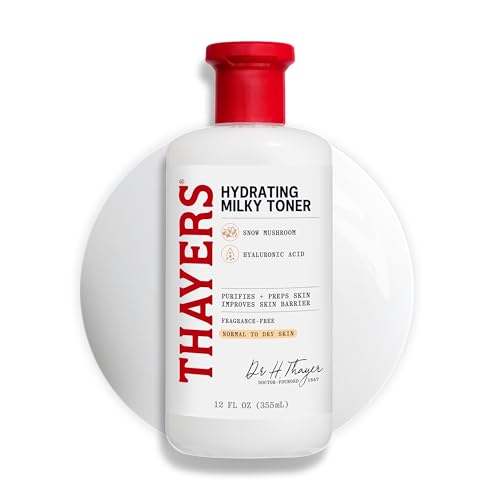THAYERS Milky Toner bottle closed, showing gentle hydration for sensitive skin