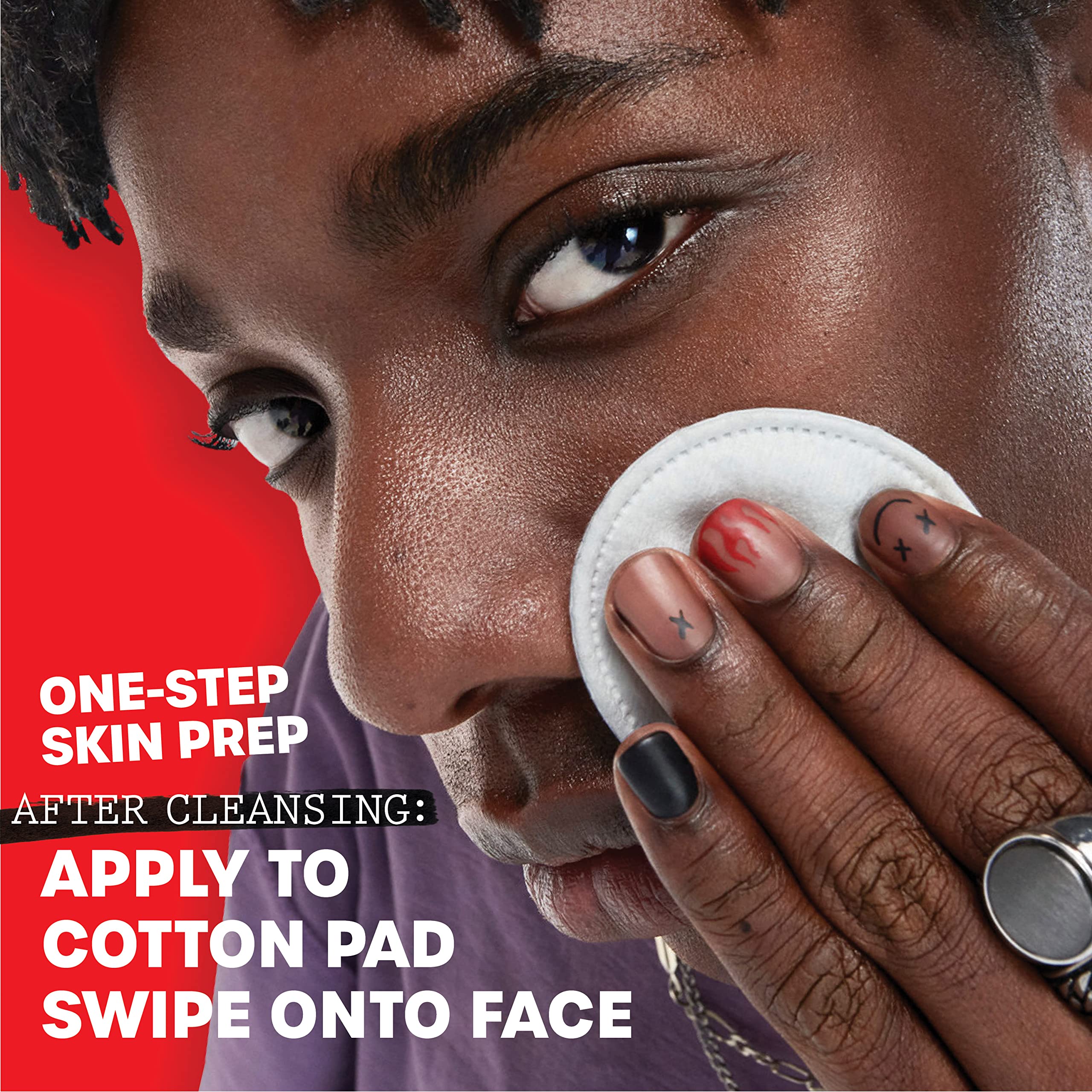 Thayers Toner on cotton pad demonstrates gentle daily toning.