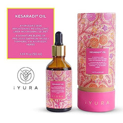 Kesaradi ingredients blend featuring saffron, turmeric, and rose for nourishing skincare