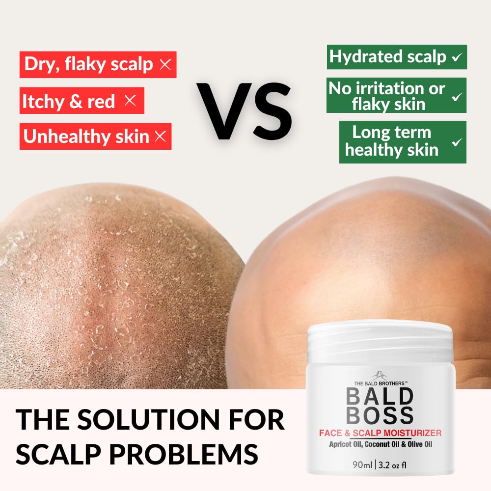 The Bald Brothers Bald Boss cream application on hands demonstrates easy distribution