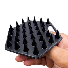 The BEARD BLACK silicone beard scrubber in wet application for cleansing.