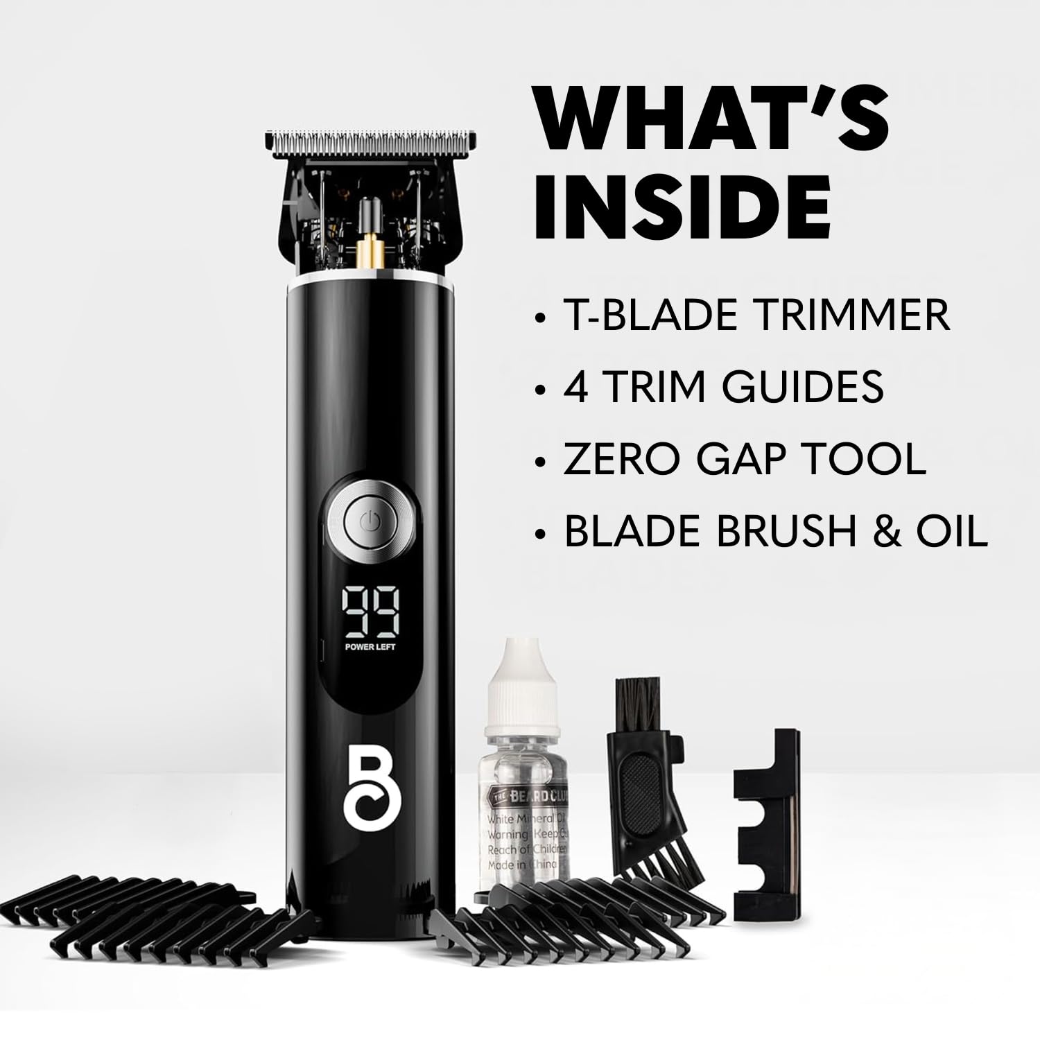 The Beard Club barber-edging tool enables clean sideburns and defined jawlines.