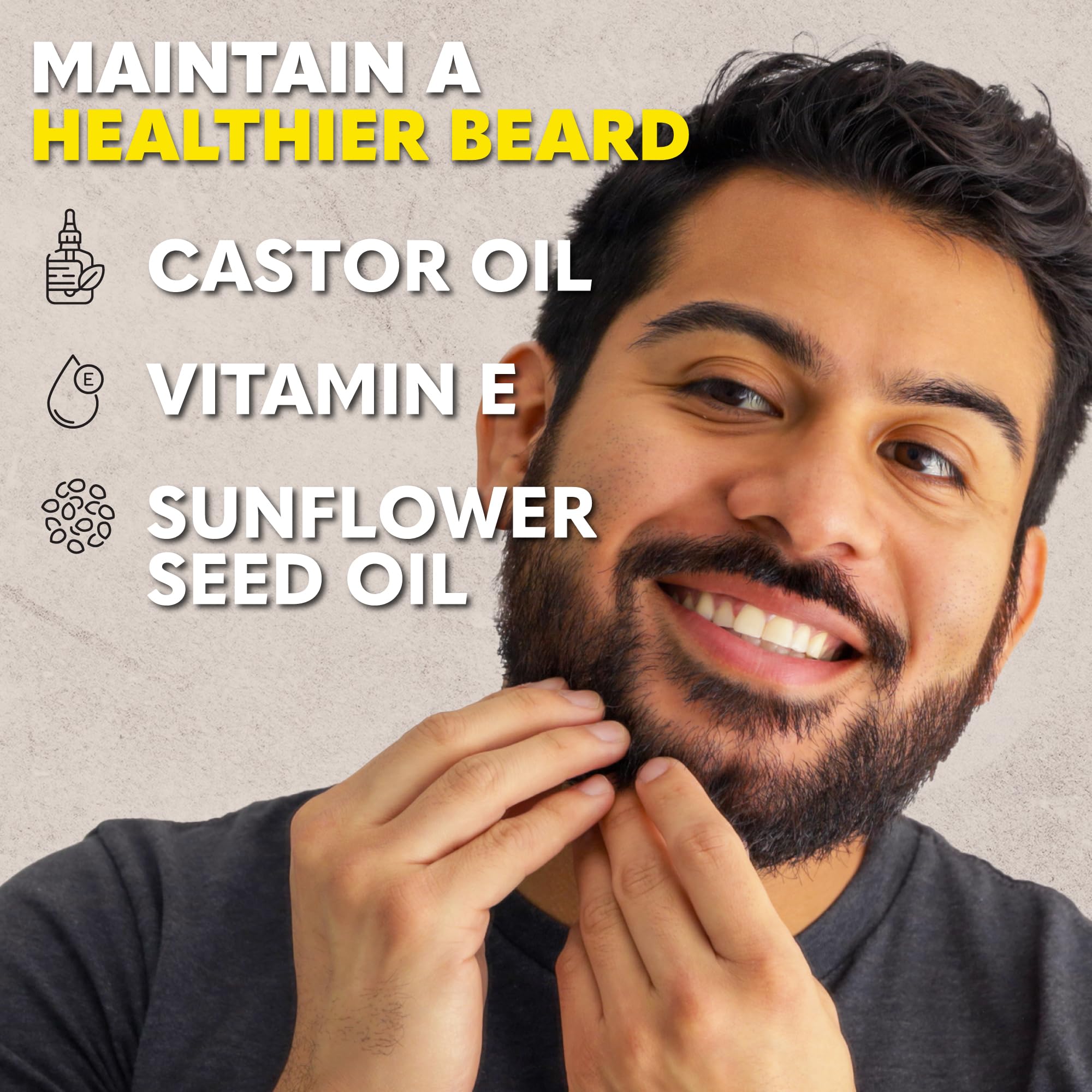 The Beard Club amber glow drops highlight nourishing oils for shine and softness.