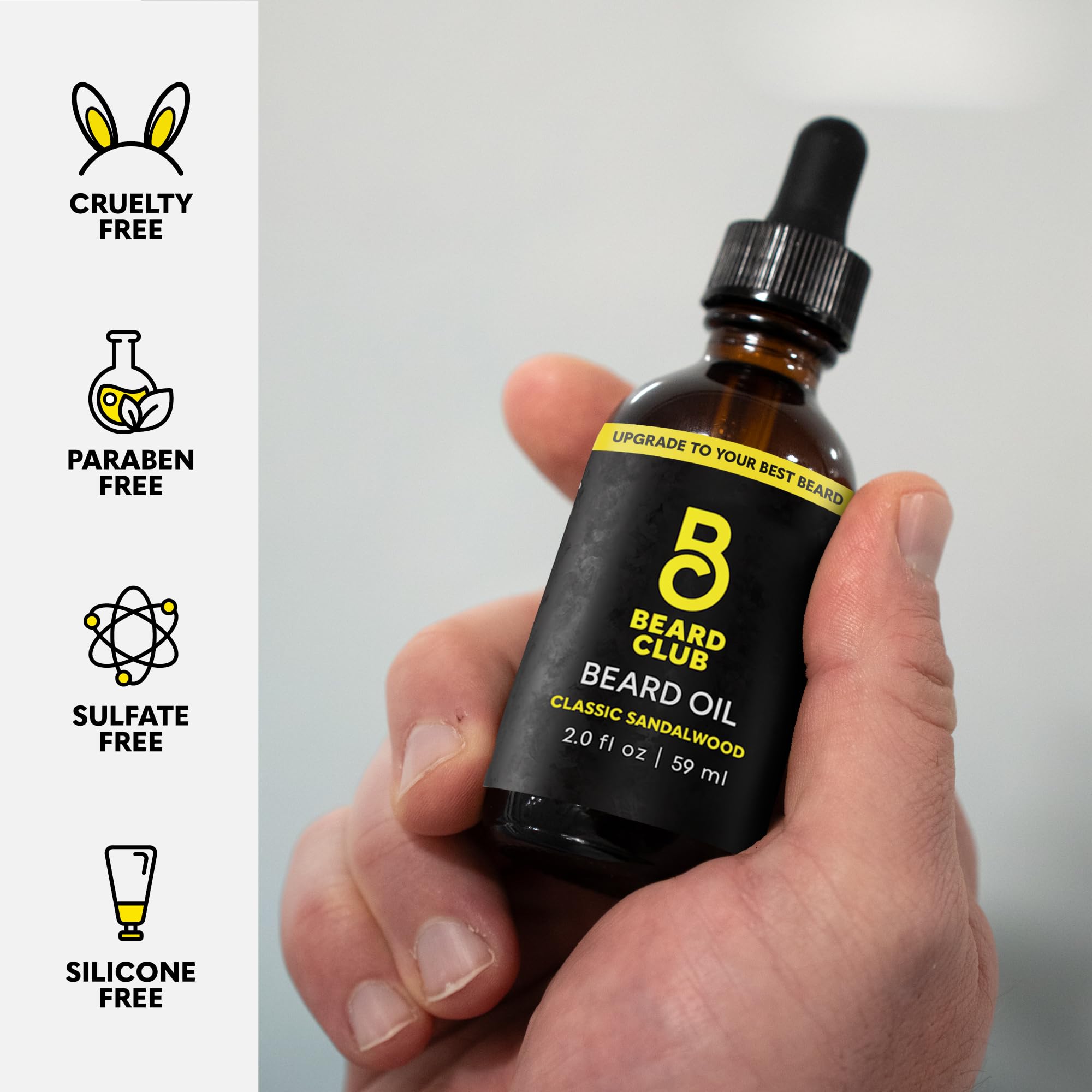 The Beard Club sunflower-castor moisture close-up shows deep beard hydration.