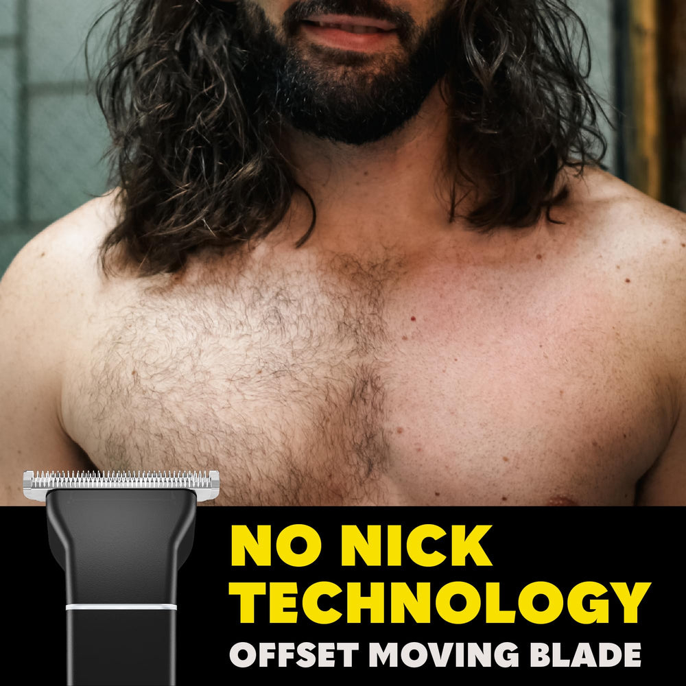 The Beard Club Ceramic precision head enables gentle below-the-waist manscaping with precision.