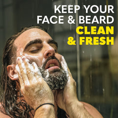 The Beard Club Citrus wash pump offers easy daily dispensing for grooming.