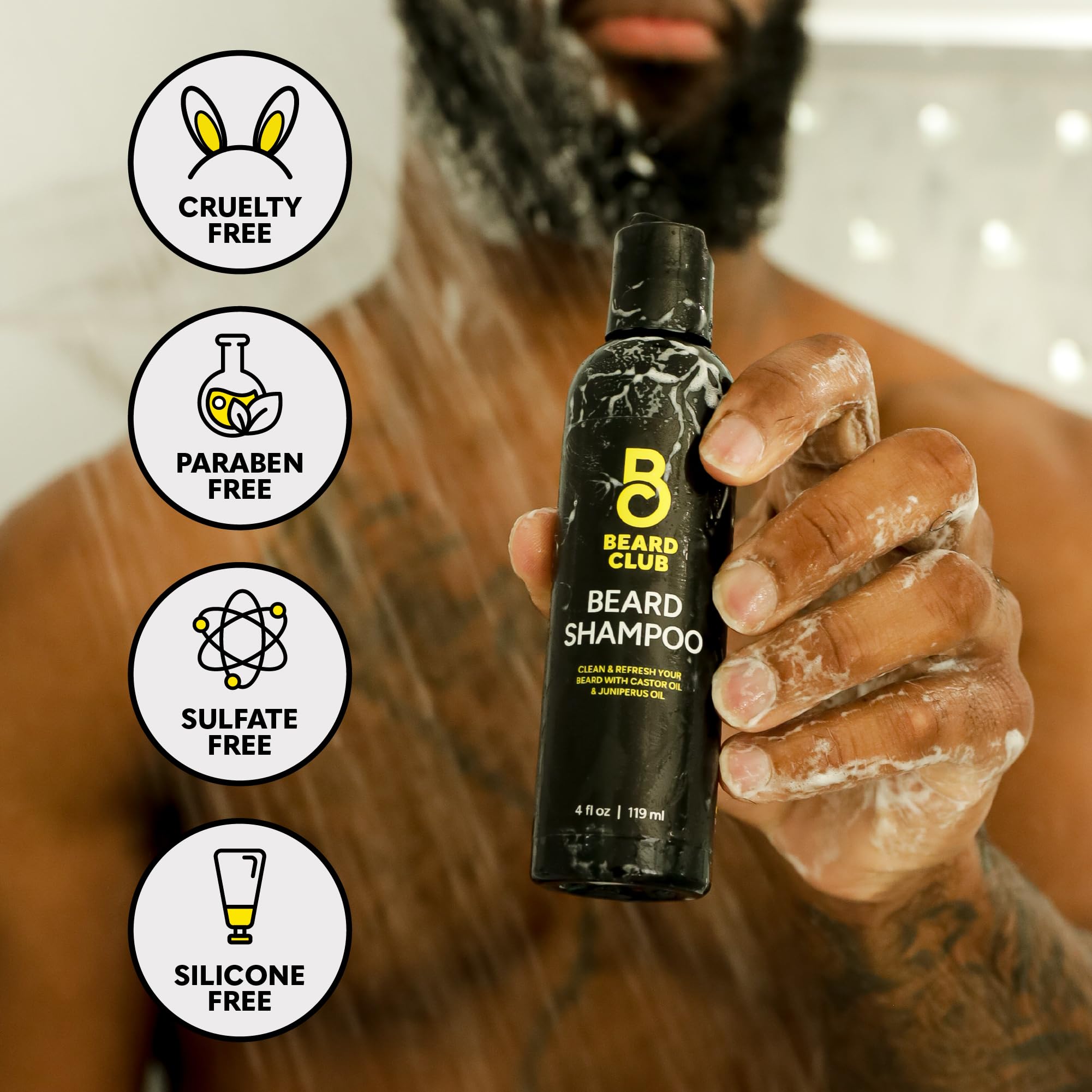 The Beard Club user applying derma roller as part of grooming routine