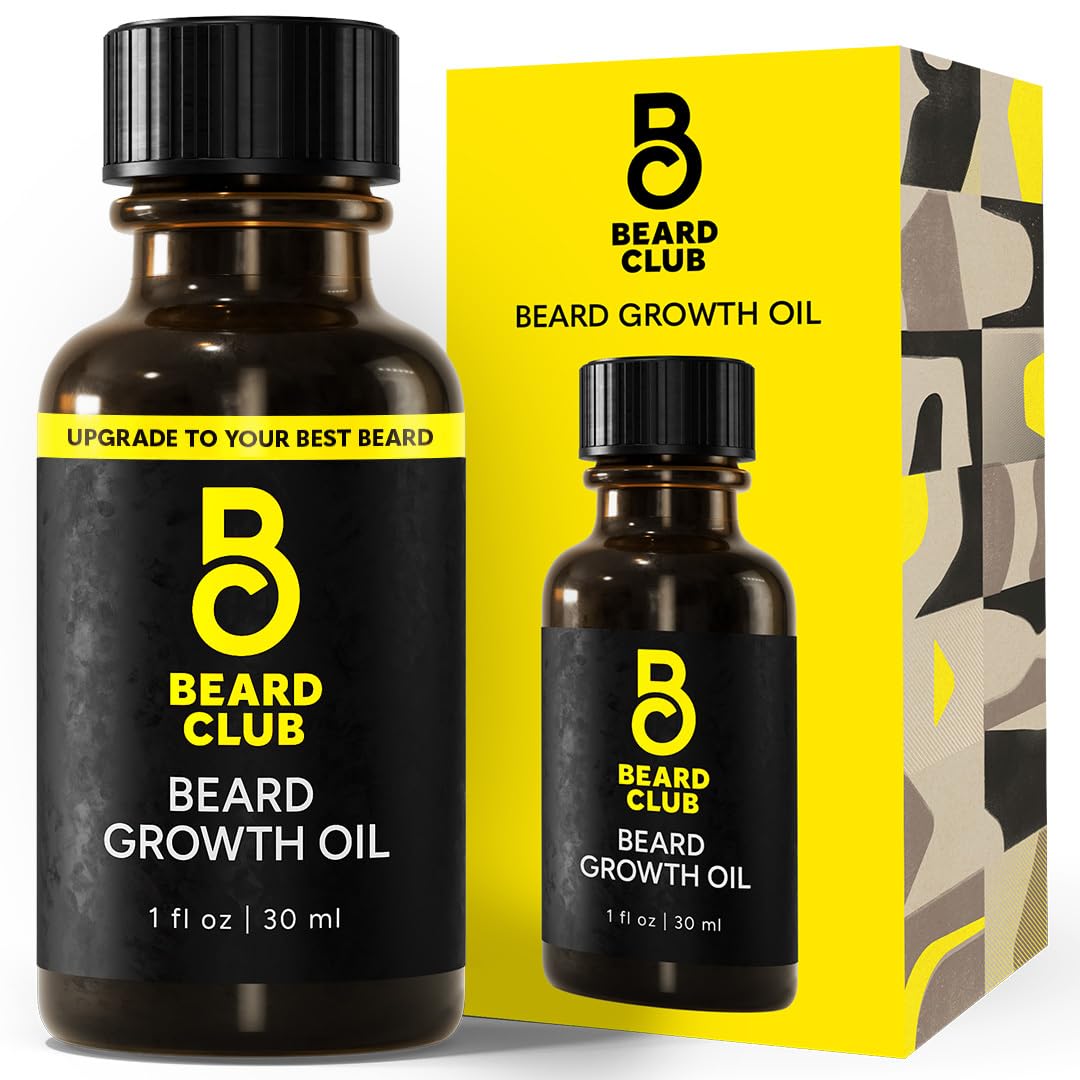 The Beard Club Growth Oil amber bottle ready for daily beard nourishment.