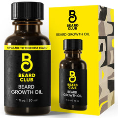 The Beard Club Growth Oil amber bottle ready for daily beard nourishment.