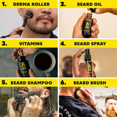 The Beard Club growth oil bottle highlighted for beard nourishment