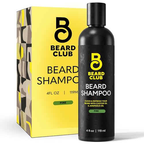 The Beard Club Original Beard Shampoo bottle highlights a sulfate-free formula for softer, healthier facial hair