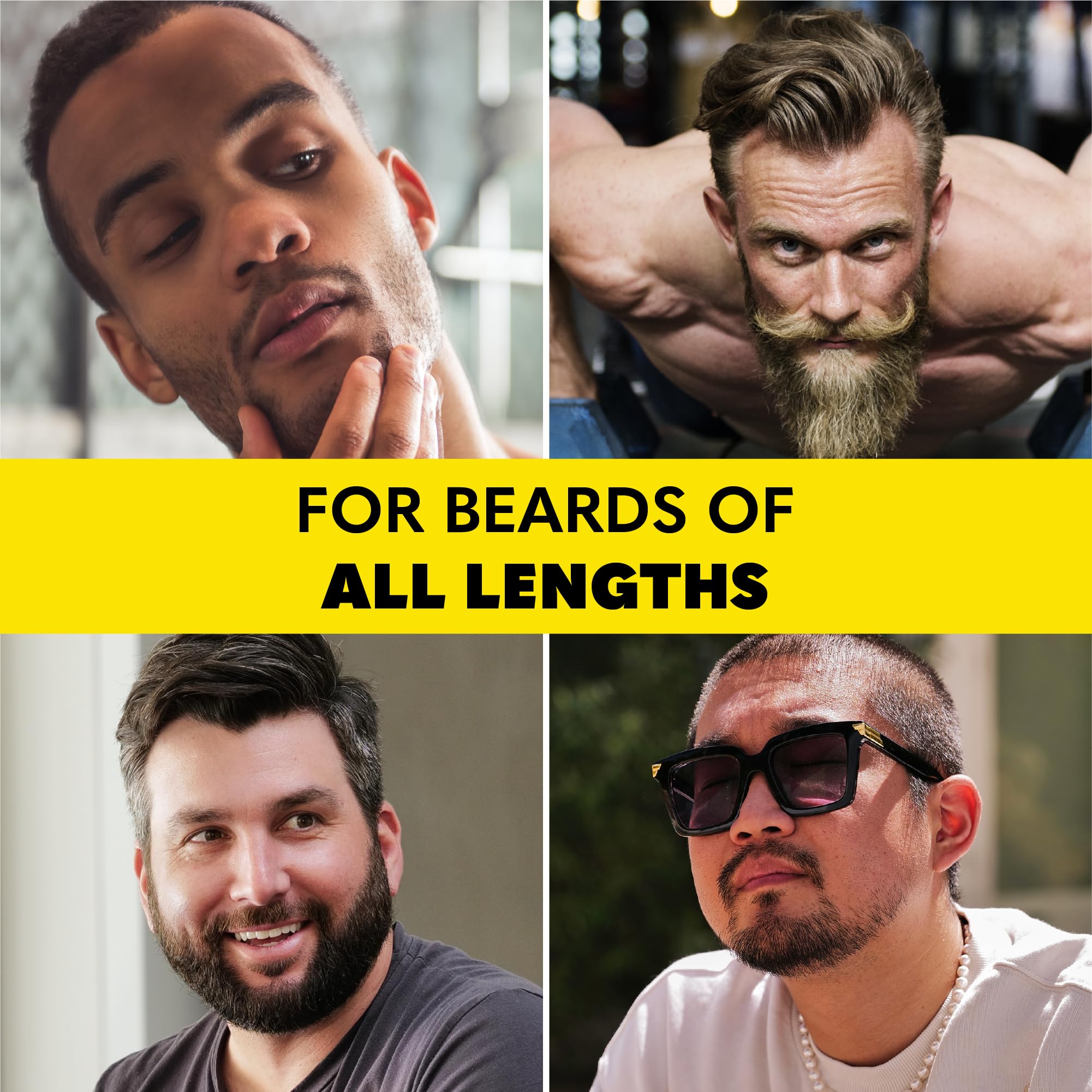 The Beard Club Riptide Beard Softening Spray closeup shows softened beard fibers.