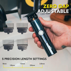 The Beard Club LT trimmer with LED display shows battery life for cordless grooming.