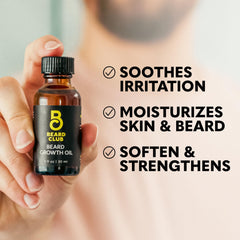 The Beard Club vitamin spray bottle emphasizing hydration and beard nourishment