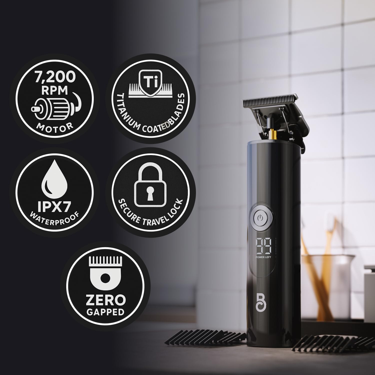 The Beard Club zero-gapped trimmer for crisper lines and clean fades.