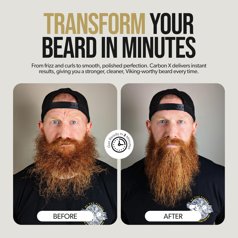 The Beard Struggle Carbon X Heated Brush ionic anti-frizz feature promises smoother lines
