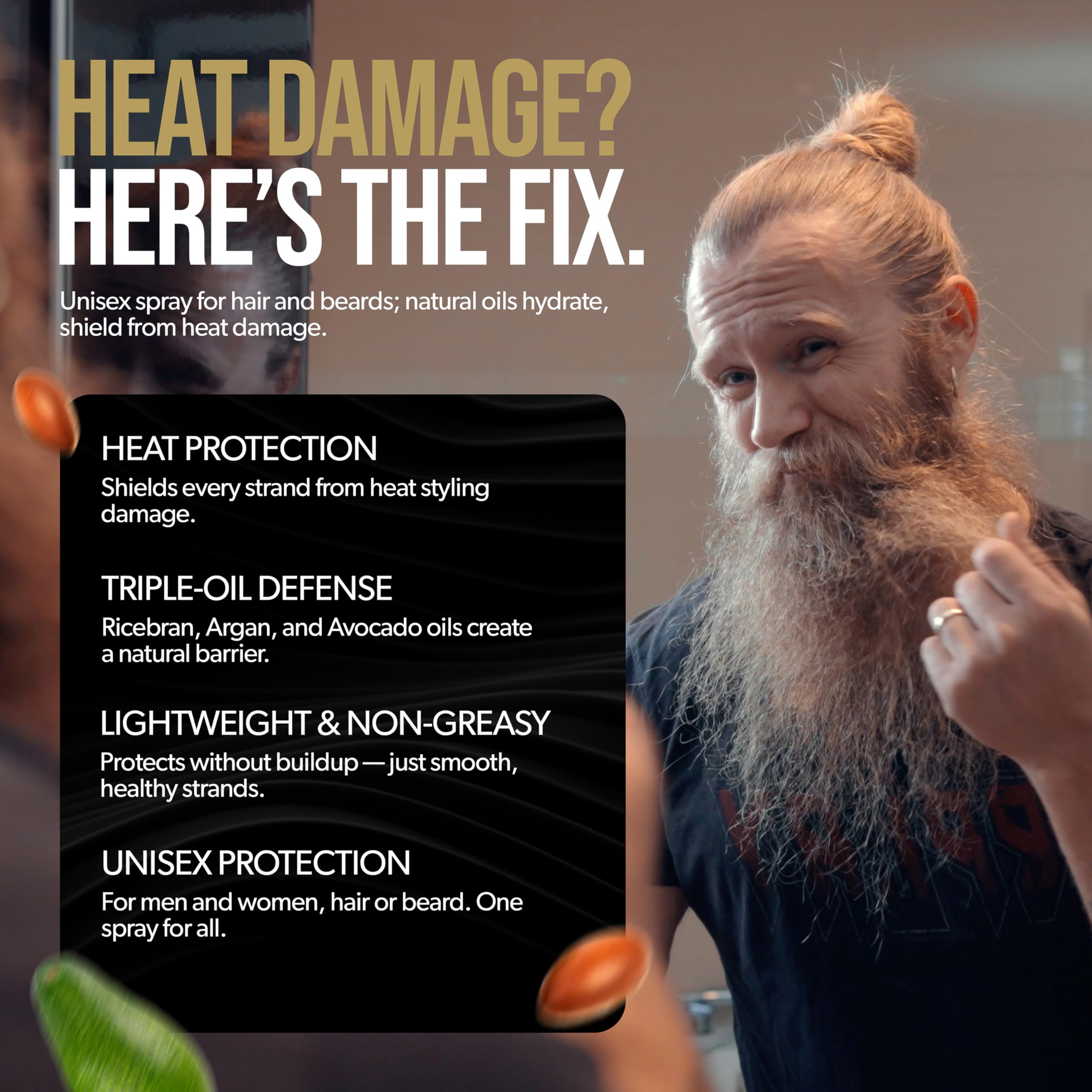 The Beard Struggle Viking Shield avocado oil nourishes and protects hair.