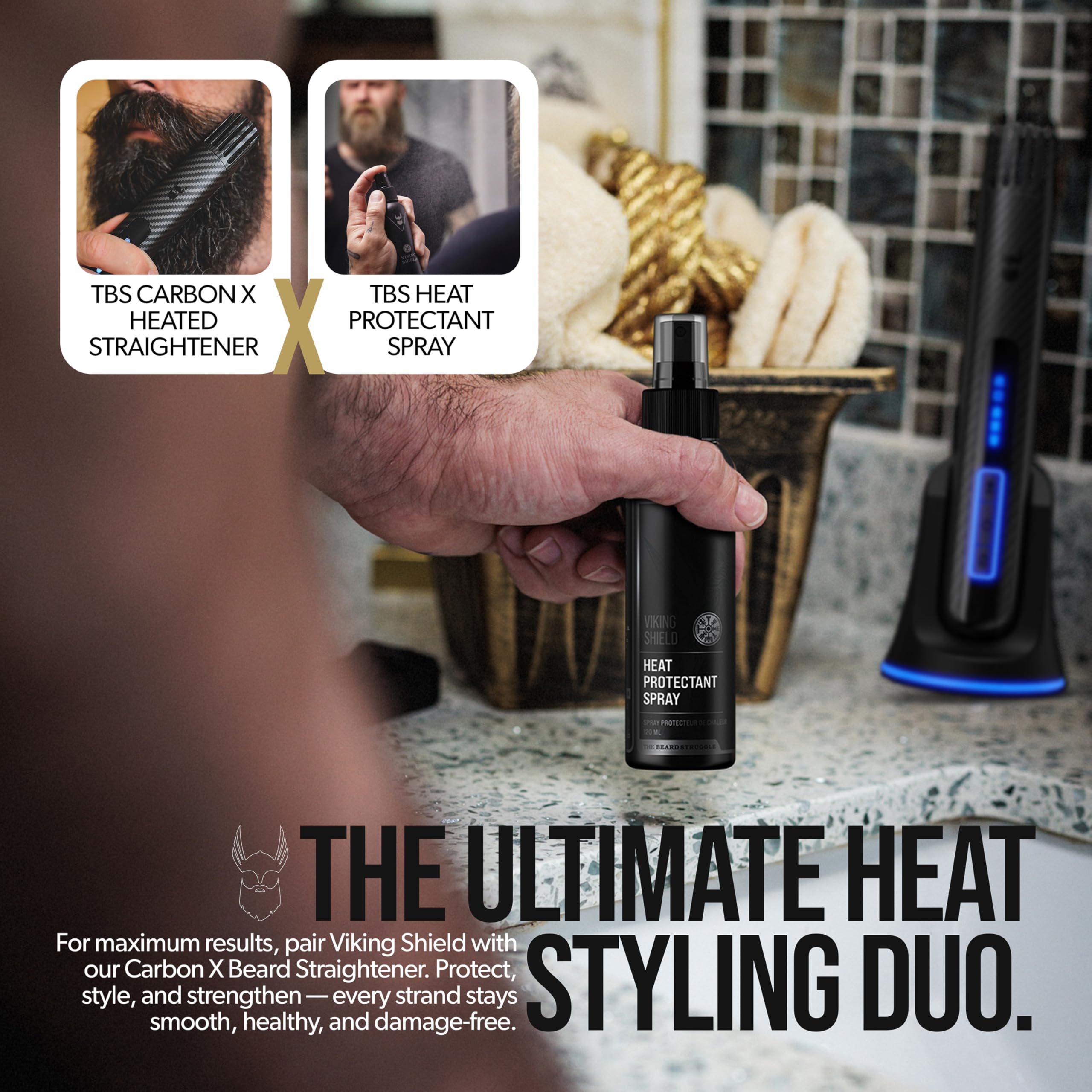 The Beard Struggle Viking Shield natural fragrance offers a fresh, subtle scent.