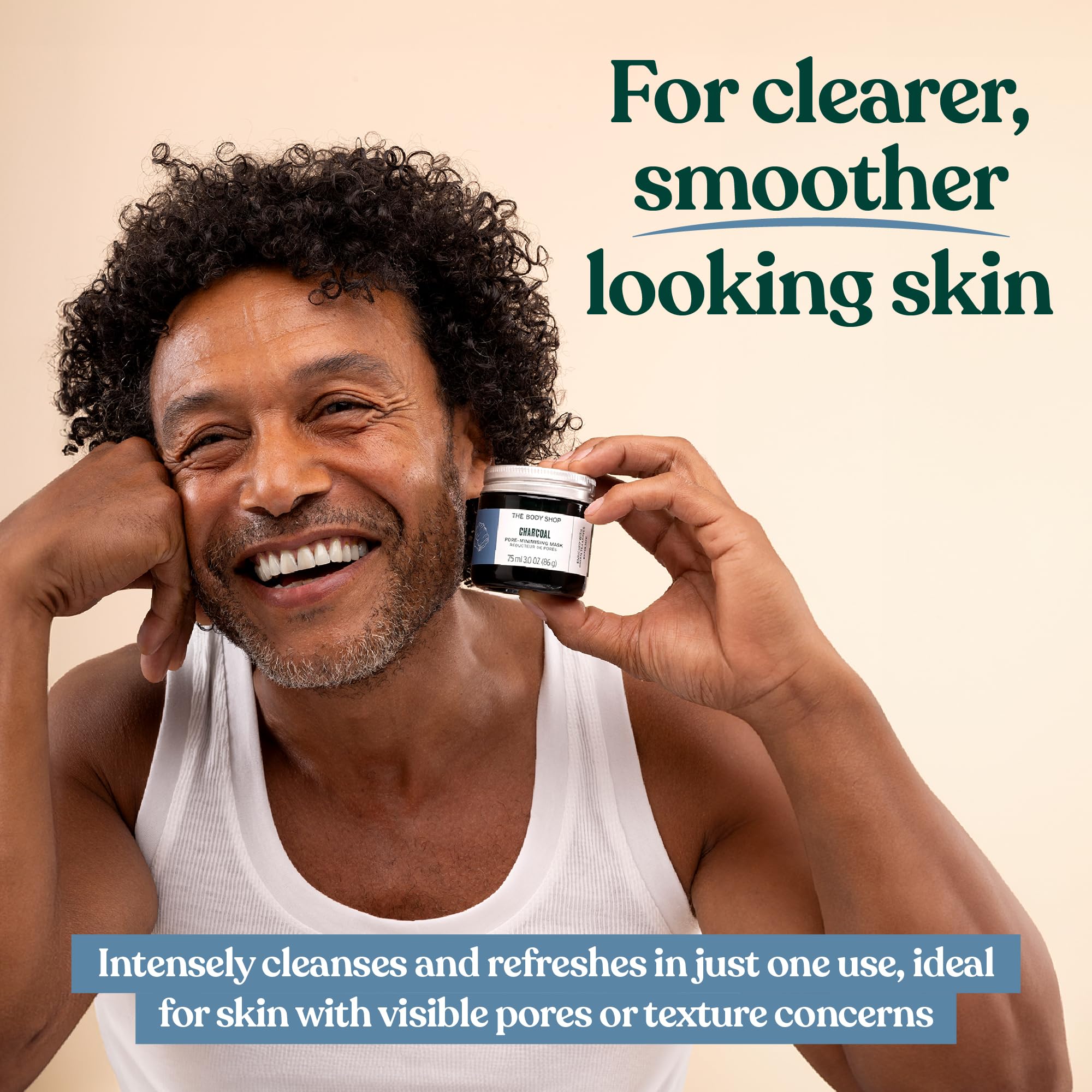 The Body Shop application image demonstrates a thin layer for at-home spa-like ritual