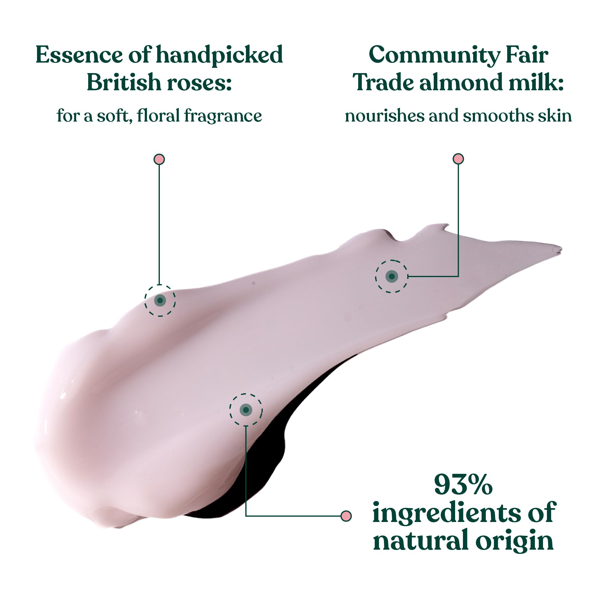 The Body Shop British Rose Body Yogurt almond milk from Spain supports a vegan formula