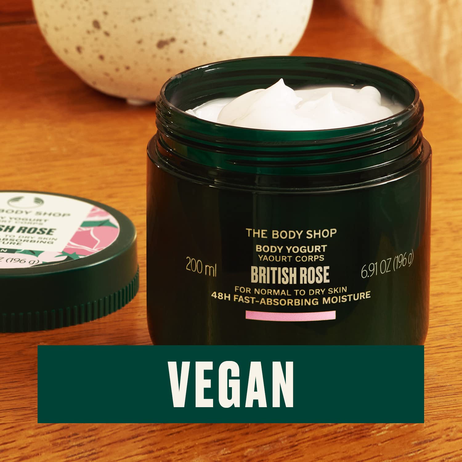 Damp skin absorbs lightweight hydration from The Body Shop Yogurt