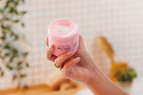 The Body Shop British Rose Body Yogurt applied to damp skin reveals smoother, non-sticky finish