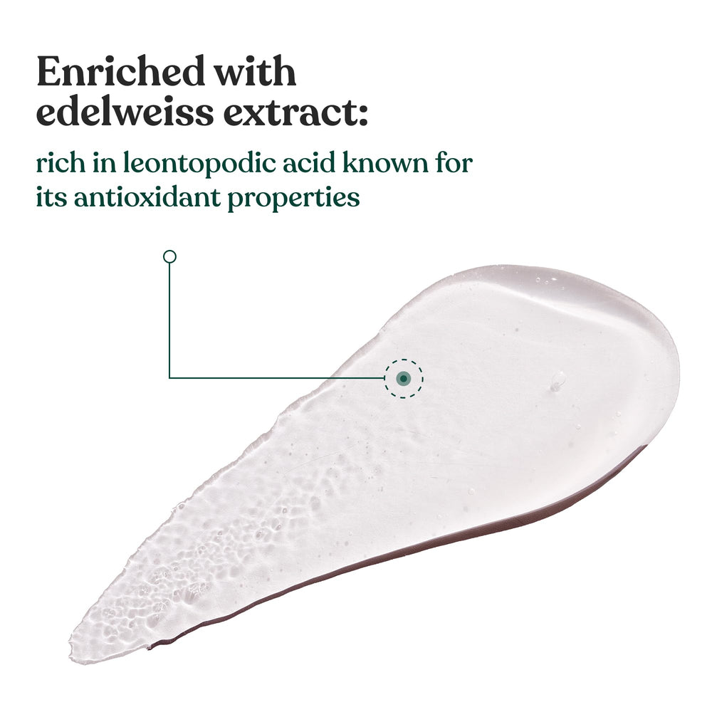 The Body Shop Edelweiss Liquid Peel in use during rinse reveals smoother, brighter skin.