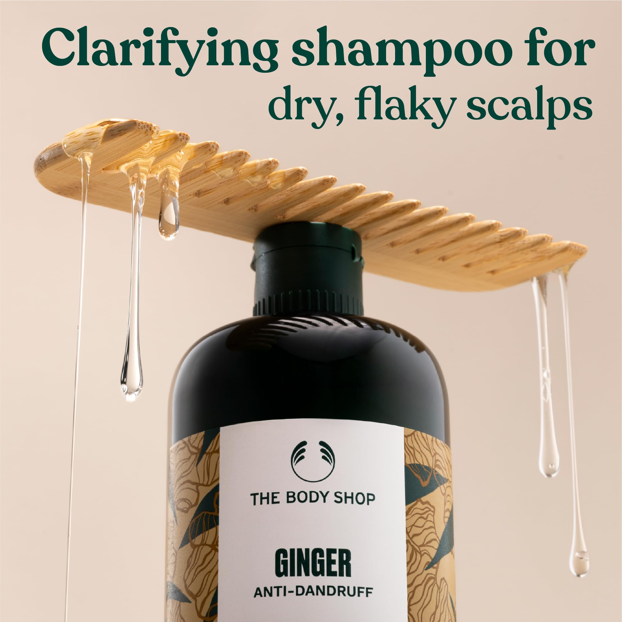 The Body Shop Ginger Scalp Care Conditioner being applied, reduces friction when brushing fine hair