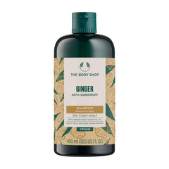 The Body Shop Ginger Scalp Care Shampoo bottle showing soothing scalp support
