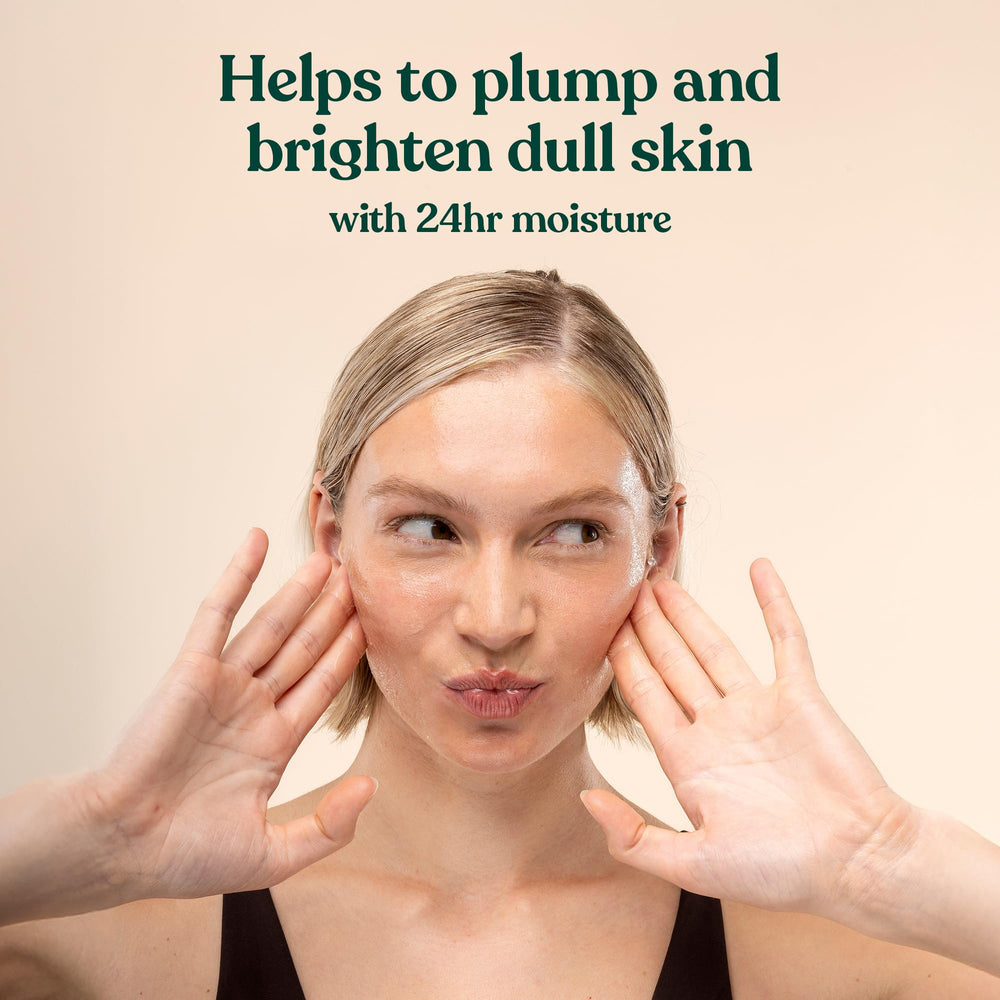 The Body Shop Glow Boost Moisturizer texture close-up showing silky softness.