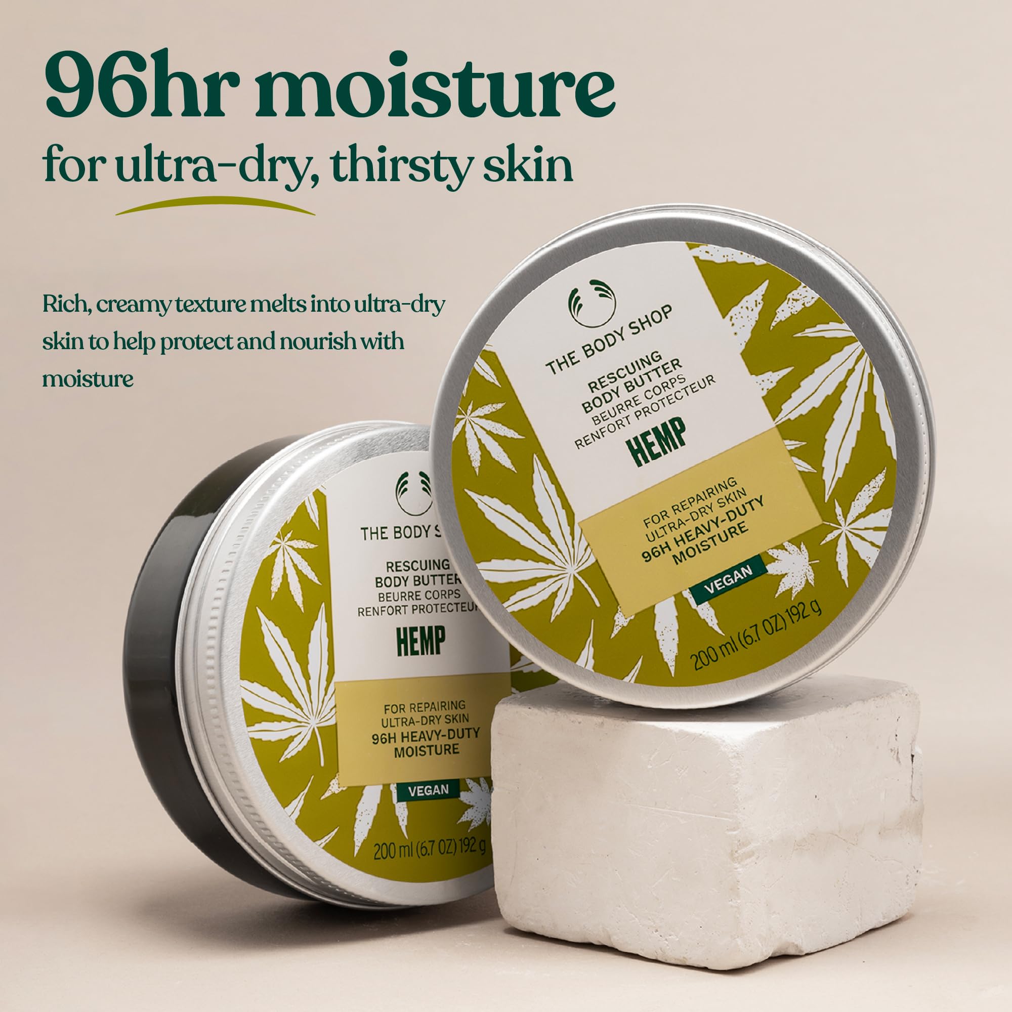 The Body Shop Hemp Body Moisturizer delivers a natural-looking glow after use.