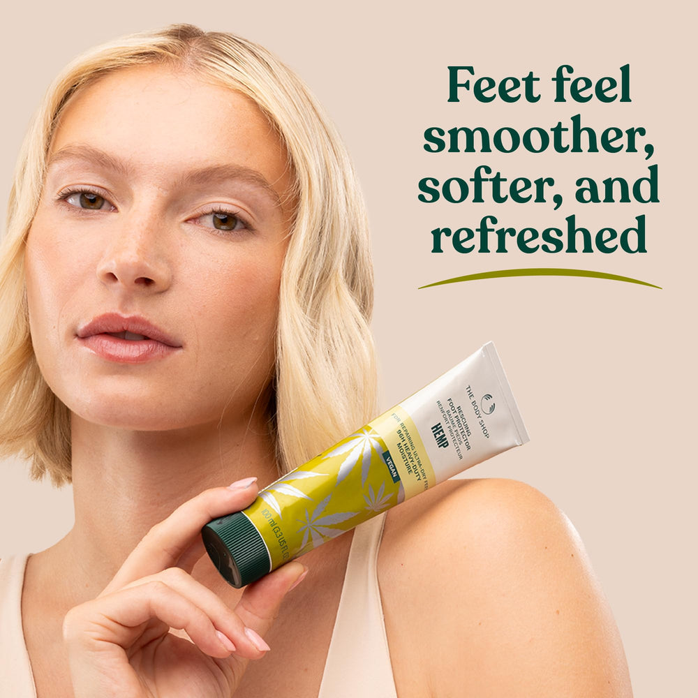 The Body Shop Hemp Foot Protector demonstrates long-lasting moisture for hard-working feet.