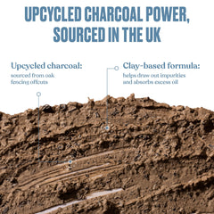 The Body Shop charcoal clay closeup shows tingling texture that signals actives at work